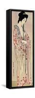 A Japanese Woman Wearing a Nagajuban, 1920-Hashiguchi Goyo-Framed Stretched Canvas