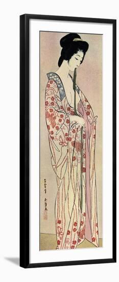 A Japanese Woman Wearing a Nagajuban, 1920-Hashiguchi Goyo-Framed Premium Giclee Print