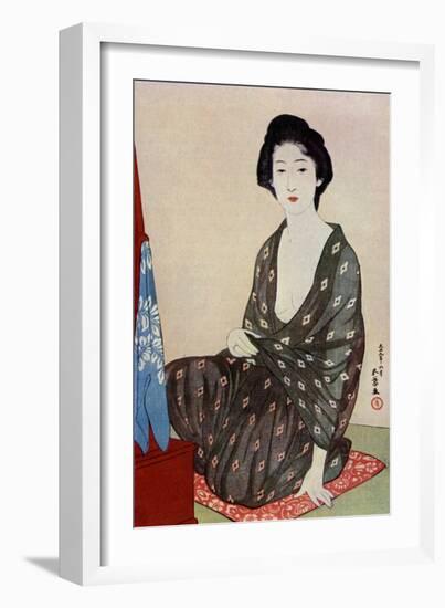 A Japanese woman wearing summer clothes, 1920 (1930).Artist: Hashiguchi Goyo-Hashiguchi Goyo-Framed Giclee Print