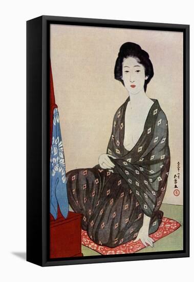 A Japanese woman wearing summer clothes, 1920 (1930).Artist: Hashiguchi Goyo-Hashiguchi Goyo-Framed Stretched Canvas