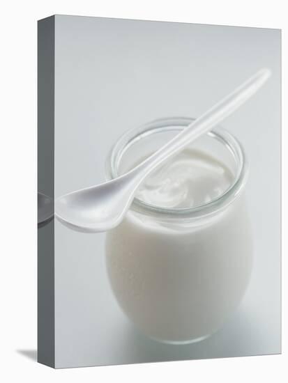 A Jar of Natural Yoghurt with Spoon-Eising Studio - Food Photo and Video-Stretched Canvas