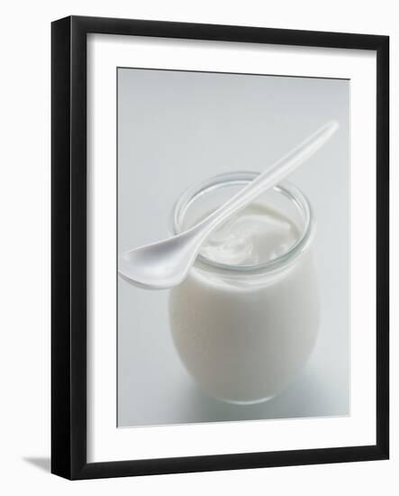 A Jar of Natural Yoghurt with Spoon-Eising Studio - Food Photo and Video-Framed Photographic Print