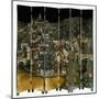 A Jean Dunand Six-Fold Lacquer Screen, Depicting a View of the Village Uzerches-Jean Dunand-Mounted Giclee Print