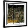 A Jean Dunand Six-Fold Lacquer Screen, Depicting a View of the Village Uzerches-Jean Dunand-Framed Giclee Print