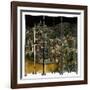 A Jean Dunand Six-Fold Lacquer Screen, Depicting a View of the Village Uzerches-Jean Dunand-Framed Giclee Print