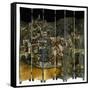 A Jean Dunand Six-Fold Lacquer Screen, Depicting a View of the Village Uzerches-Jean Dunand-Framed Stretched Canvas