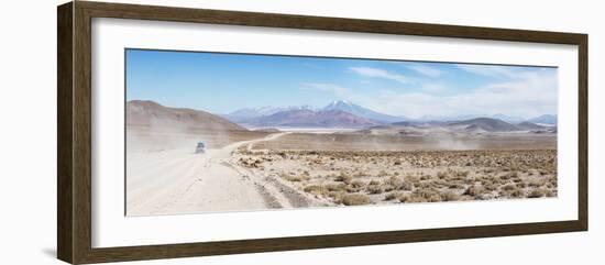 A Jeep on a Road Near the Salar De Uyuni-Alex Saberi-Framed Photographic Print