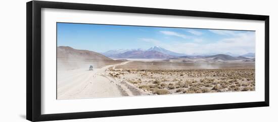 A Jeep on a Road Near the Salar De Uyuni-Alex Saberi-Framed Photographic Print