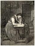 Swedish Peasant Woman Writing with a Quill-A. Jernberg-Art Print