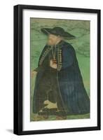 A Jesuit Priest, Inscribed in Persian: "Jahangir Shahi Amal-E-Mansur," Mughal, 1610-Ustad Mansur-Framed Giclee Print