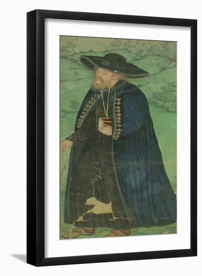 A Jesuit Priest, Inscribed in Persian: "Jahangir Shahi Amal-E-Mansur," Mughal, 1610-Ustad Mansur-Framed Giclee Print