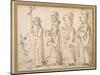 A Jesuit Procession, Caricatured with a Crucifer, and Five Others Following; an Additional Man's…-Pier Leone Ghezzi-Mounted Giclee Print