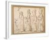 A Jesuit Procession, Caricatured with a Crucifer, and Five Others Following; an Additional Man's…-Pier Leone Ghezzi-Framed Giclee Print