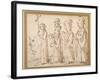 A Jesuit Procession, Caricatured with a Crucifer, and Five Others Following; an Additional Man's…-Pier Leone Ghezzi-Framed Giclee Print