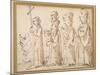 A Jesuit Procession, Caricatured with a Crucifer, and Five Others Following; an Additional Man's…-Pier Leone Ghezzi-Mounted Giclee Print
