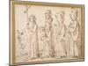 A Jesuit Procession, Caricatured with a Crucifer, and Five Others Following; an Additional Man's…-Pier Leone Ghezzi-Mounted Giclee Print