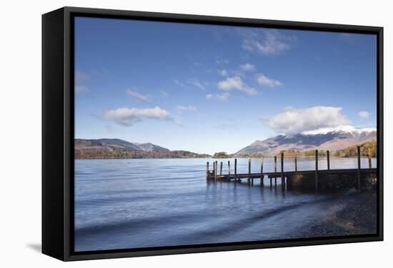 A Jetty at the Edge of Derwent Water in the Lake District National Park-Julian Elliott-Framed Stretched Canvas