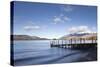 A Jetty at the Edge of Derwent Water in the Lake District National Park-Julian Elliott-Stretched Canvas