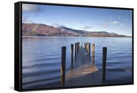 A Jetty at the Edge of Derwent Water in the Lake District National Park-Julian Elliott-Framed Stretched Canvas