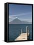 A Jetty in Panajachel, San Pedro Volcano in the Background, Lake Atitlan, Guatemala-null-Framed Stretched Canvas