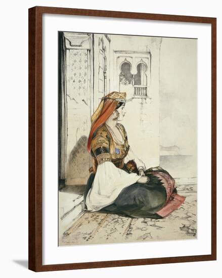 A Jewish Woman of Gibraltar, from 'Sketches of Spain', Engraved by Charles Joseph Hullmandel-John Frederick Lewis-Framed Giclee Print