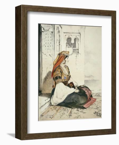 A Jewish Woman of Gibraltar, from 'Sketches of Spain', Engraved by Charles Joseph Hullmandel-John Frederick Lewis-Framed Giclee Print