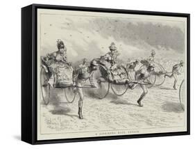 A Jinriksha Race, Ceylon-null-Framed Stretched Canvas