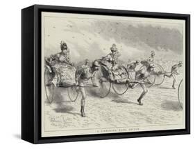 A Jinriksha Race, Ceylon-null-Framed Stretched Canvas