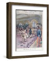 A Jiu-Jitsu Session in France, Illustration from 'Le Petit Parisien', 1905 (Colour Litho)-French-Framed Premium Giclee Print