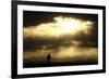 A Jogger Runs at the Foothills of the Canadian Rocky Mountains Near Calgary-Mike Blake-Framed Photographic Print