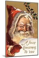 A Jolly Christmas, Genial Santa-null-Mounted Art Print