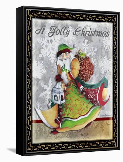 A Jolly Christmas - Greeting Card Dimensions-Megan Aroon Duncanson-Framed Stretched Canvas