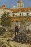 In the Garden, Santa Barbara Mission, 1889-A. Joullin-Giclee Print