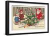 A Joyful Christmas, Children with Santa and Tree-null-Framed Art Print