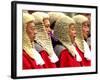 A Judge Yawns While Hong Kong Judges Line up Outside City Hall-null-Framed Photographic Print