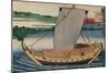 A Junk Gliding Across Suminoye Bay, c18th century, (1925)-Hokusai-Mounted Giclee Print