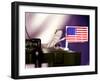 A Juvenile Bearded Dragon Places a Claw Upon an United States Flag-null-Framed Premium Photographic Print