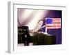 A Juvenile Bearded Dragon Places a Claw Upon an United States Flag-null-Framed Premium Photographic Print