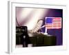 A Juvenile Bearded Dragon Places a Claw Upon an United States Flag-null-Framed Photographic Print