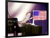 A Juvenile Bearded Dragon Places a Claw Upon an United States Flag-null-Framed Photographic Print