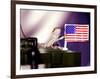 A Juvenile Bearded Dragon Places a Claw Upon an United States Flag-null-Framed Photographic Print