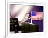 A Juvenile Bearded Dragon Places a Claw Upon an United States Flag-null-Framed Photographic Print