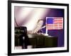 A Juvenile Bearded Dragon Places a Claw Upon an United States Flag-null-Framed Photographic Print