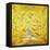 A Kang Cover of Yellow Satin, Finely Embroidered with a Peach Tree Growing from a Rocky Hill with…-null-Framed Stretched Canvas