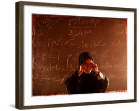 A Kashmiri Girl Sings to Her Class-null-Framed Photographic Print