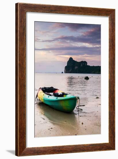 A Kayak On The Shore Of Phi Phi Island At Sunset-Lindsay Daniels-Framed Photographic Print