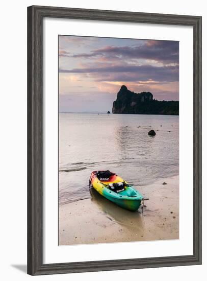 A Kayak On The Shore Of Phi Phi Island At Sunset-Lindsay Daniels-Framed Photographic Print