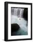 A Kayaker Beneath Spirit Falls on the Little White Salmon River in Washington-Bennett Barthelemy-Framed Photographic Print