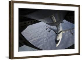 A Kc-135 Stratotanker Refuels a Nato E-3 Sentry Aircraft-null-Framed Photographic Print