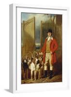 A Kennel Huntsman and Hounds Outside a Dray-Yard-George Sebright-Framed Giclee Print